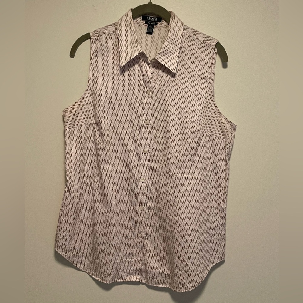 Chaps Polka Dot Sleeveless Blouse